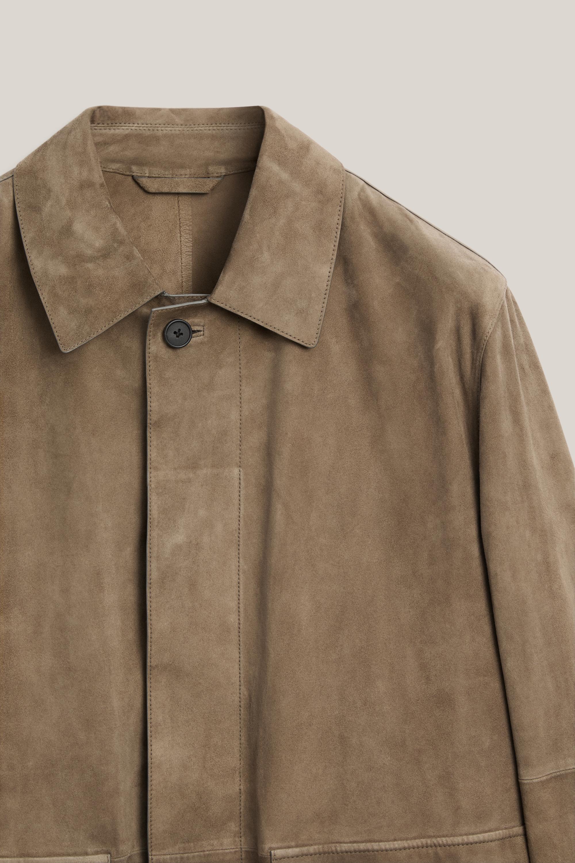 Suede leather overshirt with pockets - LIMITED EDITION